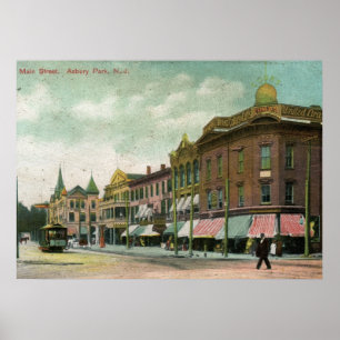 Main St., Asbury Park, NJ 1906 Vintage Poster