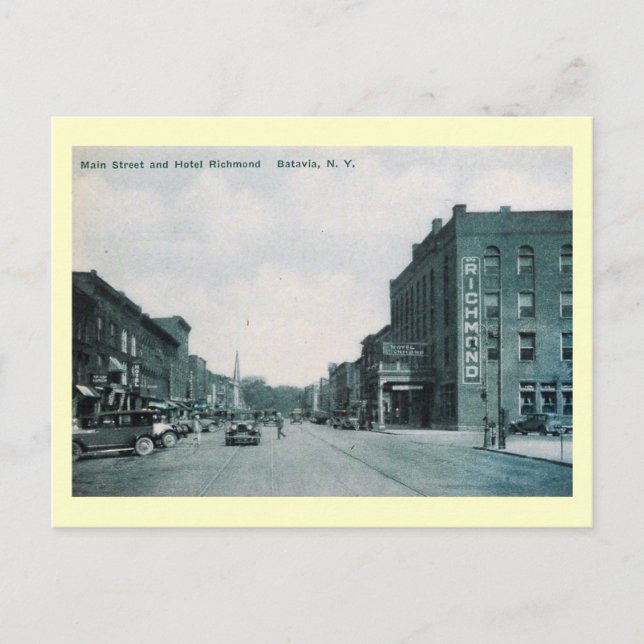 Main St., Batavia, New York Vintage Postcard (Front)