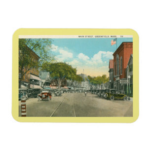 Main St., Greenfield, MA Vintage Magnet