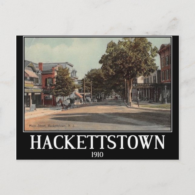 Main St. Hackettstown NJ Vintage Postcard (Front)