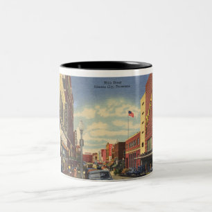 Main St., Johnson City, Tennessee Vintage Two-Tone Coffee Mug