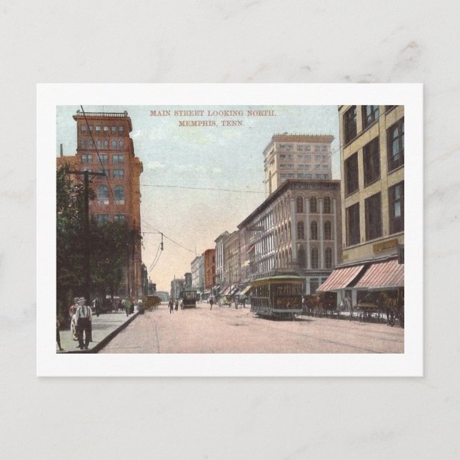 Main St., Memphis, Tennessee Vintage Postcard (Front)