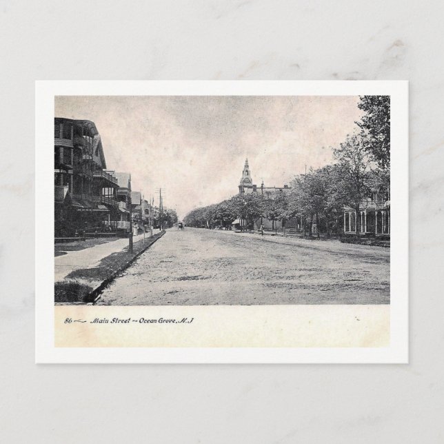 Main St, Ocean Grove, NJ Vintage Postcard (Front)