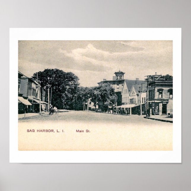 Main St, Sag Harbor, Long Island NY Poster (Front)