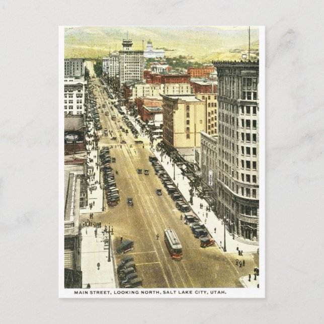 Main St., Salt Lake City Vintage Postcard (Front)