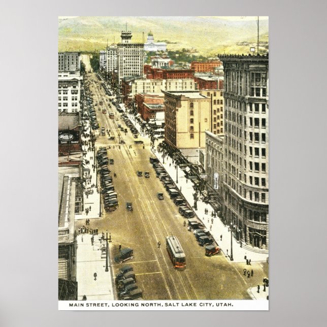 Main St., Salt Lake City Vintage Poster (Front)
