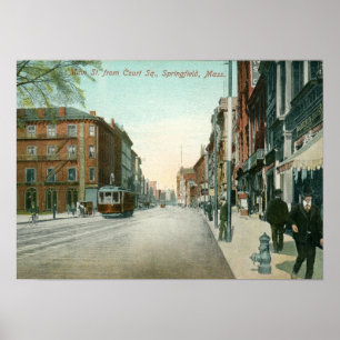 Main St., Springfield, MA Vintage Poster