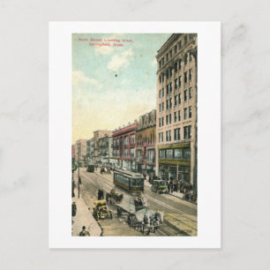 Main St, Springfield, Mass. 1910 Vintage Postcard