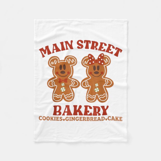 Main Street Bakery Cookies Gingerbread Cake Christ Fleece Blanket (Front)
