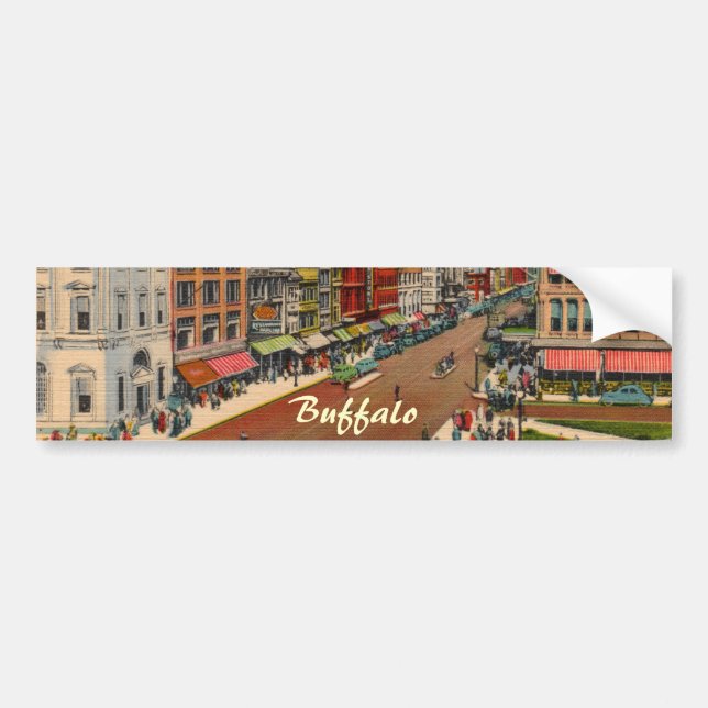 Main Street - Buffalo, NY Vintage Bumper Sticker (Front)