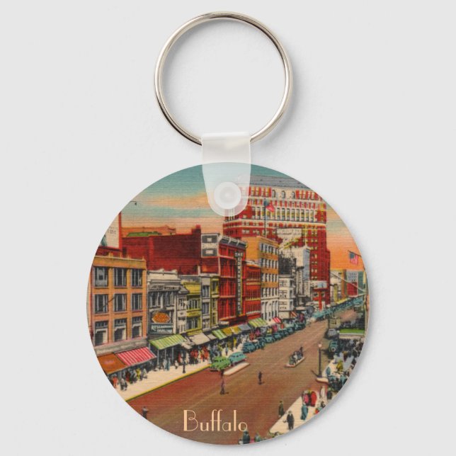 Main Street - Buffalo, NY Vintage Key Ring (Front)