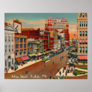 Main Street - Buffalo, NY Vintage Poster