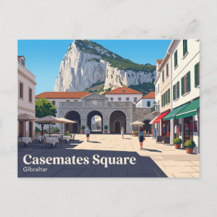 Main Street & Casemates Square Gibraltar Postcard