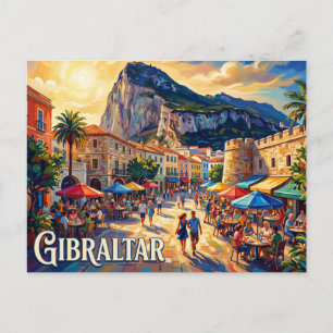 Main Street & Casemates Square, Gibraltar Postcard
