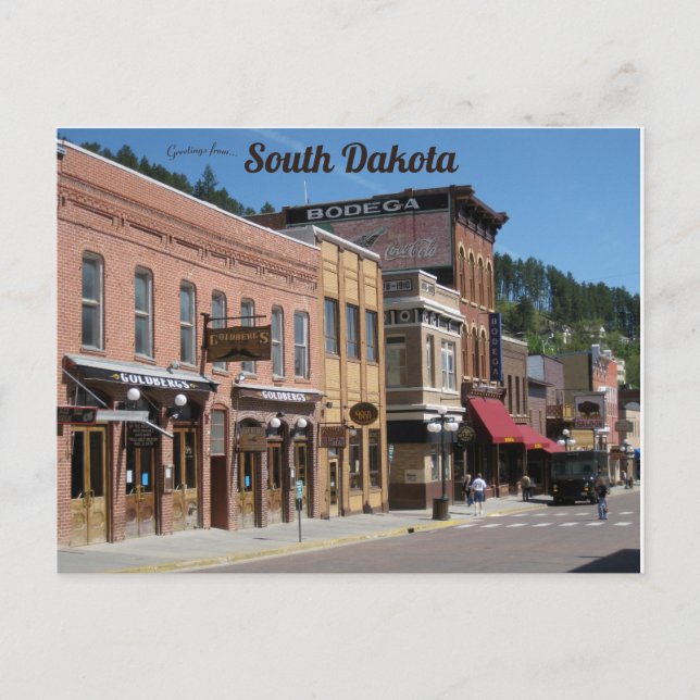 Main Street Deadwood South Dakota Postcard (Front)
