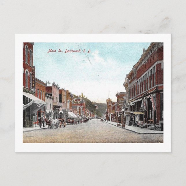 Main Street, Deadwood, South Dakota Vintage Postcard (Front)