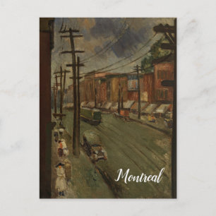 Main Street in Montreal Canada Vintage Painting Postcard