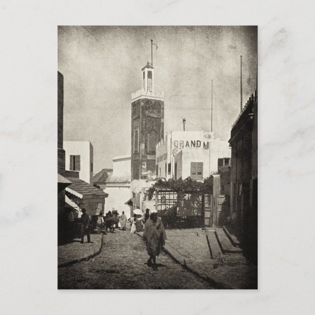 Main street in Tangier, Morocco, 1898 Postcard (Front)