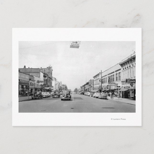 Main Street in Walla Walla, WA Photograph Postcard (Front)