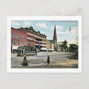 Main Street, Northampton, Massachusetts Vintage Postcard