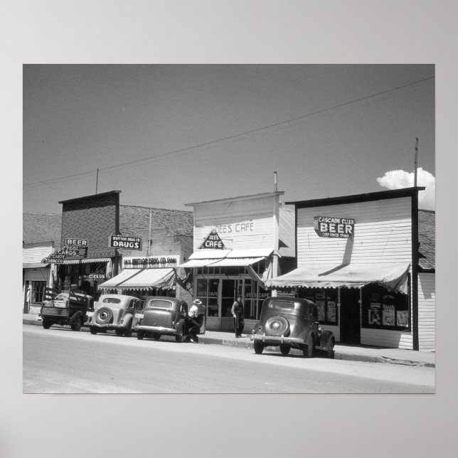 Main Street Shops, 1941. Vintage Photo Poster (Front)