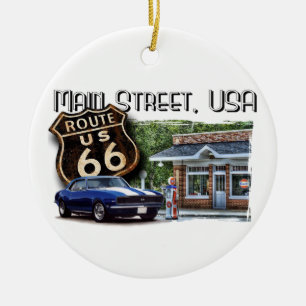 Main Street USA Camaro Scene Ceramic Tree Decoration