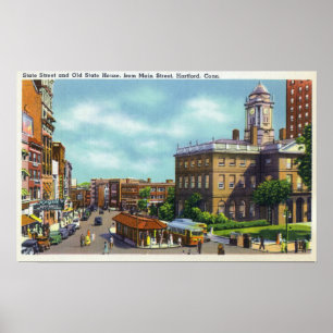 Main Street View of State Street & Old State Poster