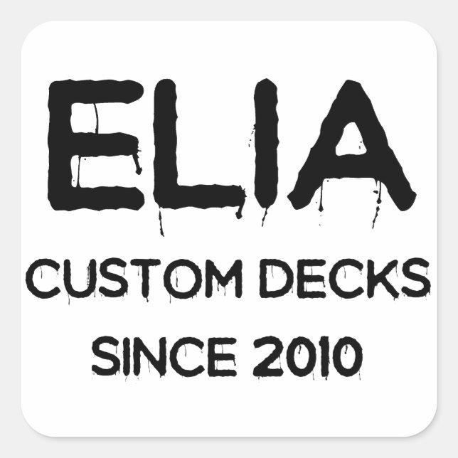 Main white logo square sticker (Front)