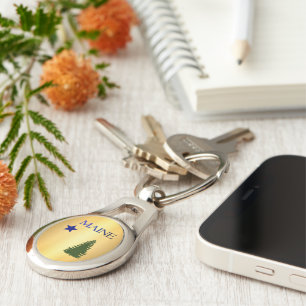 Maine (1901) flag key ring