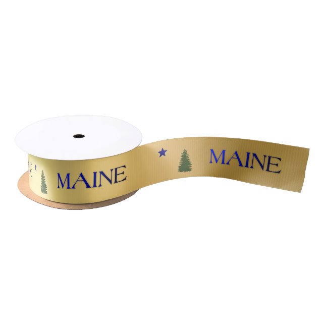 Maine (1901) flag satin ribbon (Spool)