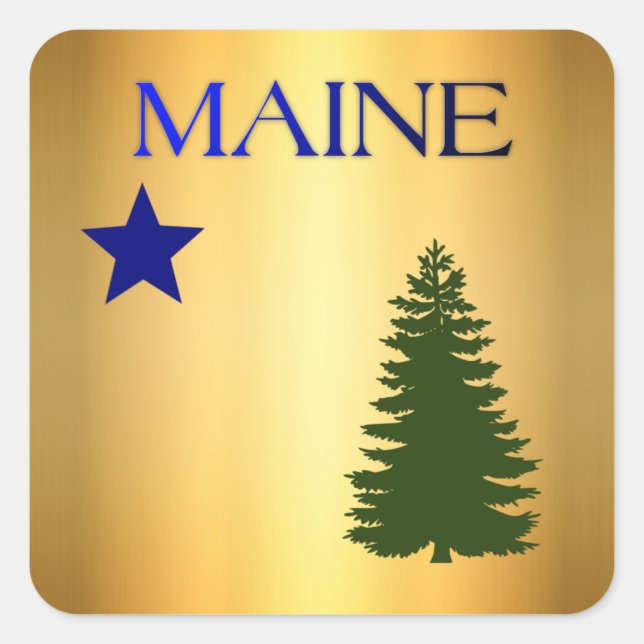 Maine (1901) flag square sticker (Front)