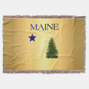 Maine 1901 flag throw blanket