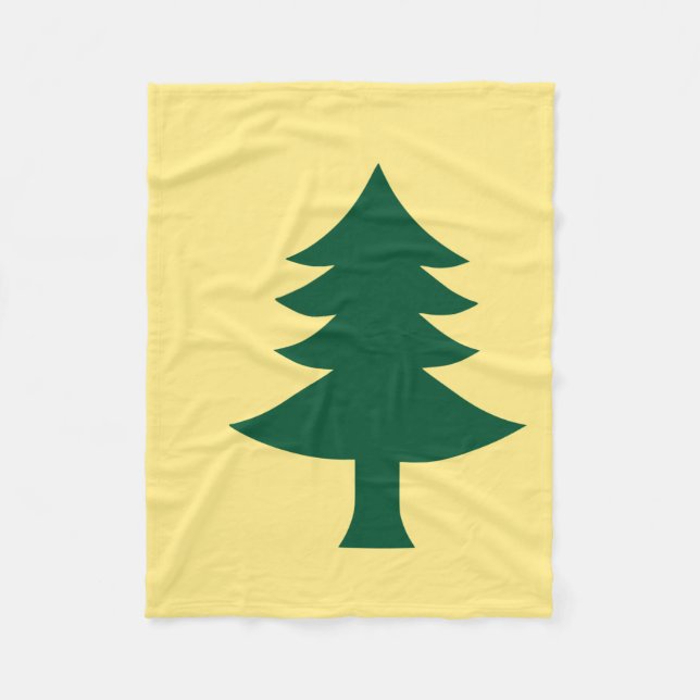 Maine 1901 State Flag Fleece Blanket (Front)