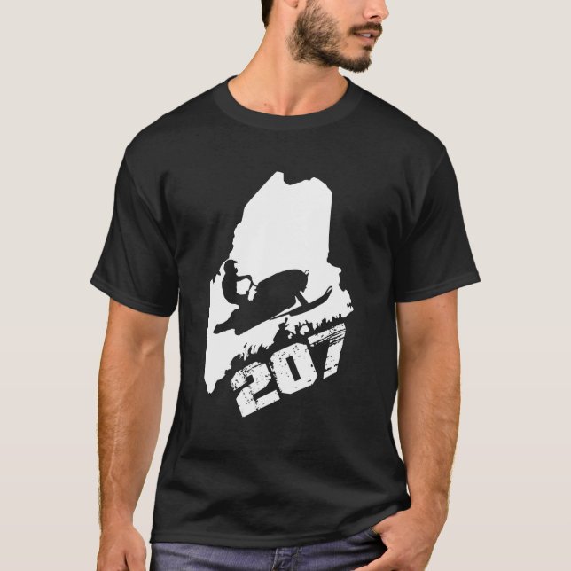 Maine 207 State Snowmobile T-Shirt (Front)