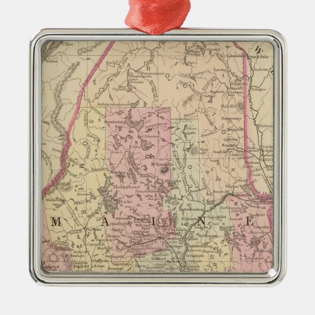 Maine 3 metal tree decoration (Front)