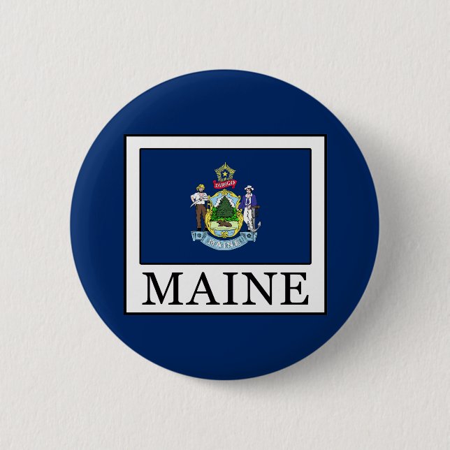 Maine 6 Cm Round Badge (Front)