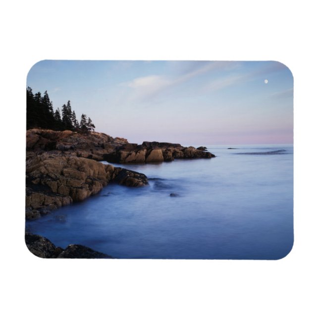 Maine, Acadia National Park, Moonset Magnet (Horizontal)
