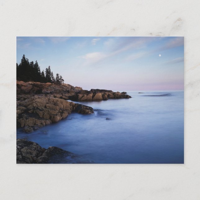 Maine, Acadia National Park, Moonset Postcard (Front)