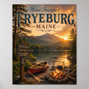 Maine Adventure Fryeburg Maine Vintage Outdoor Poster