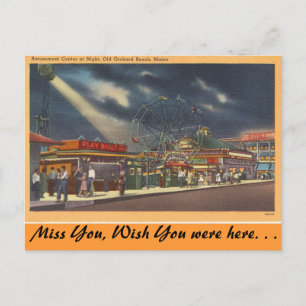 Maine, Amusements, Old Orchard Beach, Night view Postcard
