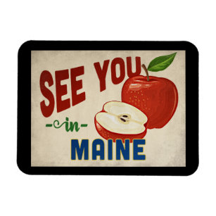Maine Apple - Vintage Travel Magnet