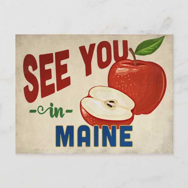 Maine Apple - Vintage Travel Postcard (Front)