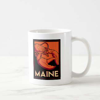 Maine art deco retro travel poster coffee mug