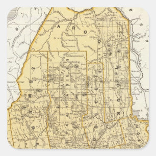 Maine Atlas Map Square Sticker