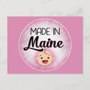 Maine Baby Funny Pink New Girl Postcard