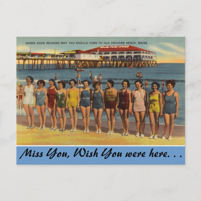 Maine, Bathing Beauties, Old Orchard Beach Postcard (Front)