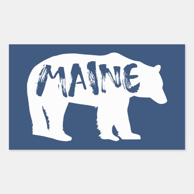 Maine Bear Rectangular Sticker (Front)