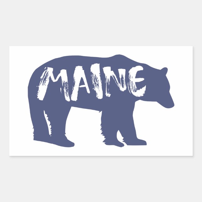 Maine Bear Rectangular Sticker (Front)