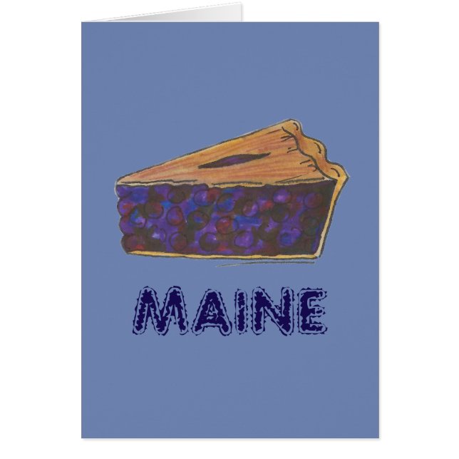 Maine Blueberry Pie Slice Piece Baking Foodie Blue (Front)