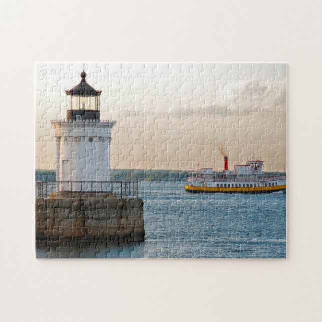 Maine Breakwater Portland. Jigsaw Puzzle (Horizontal)